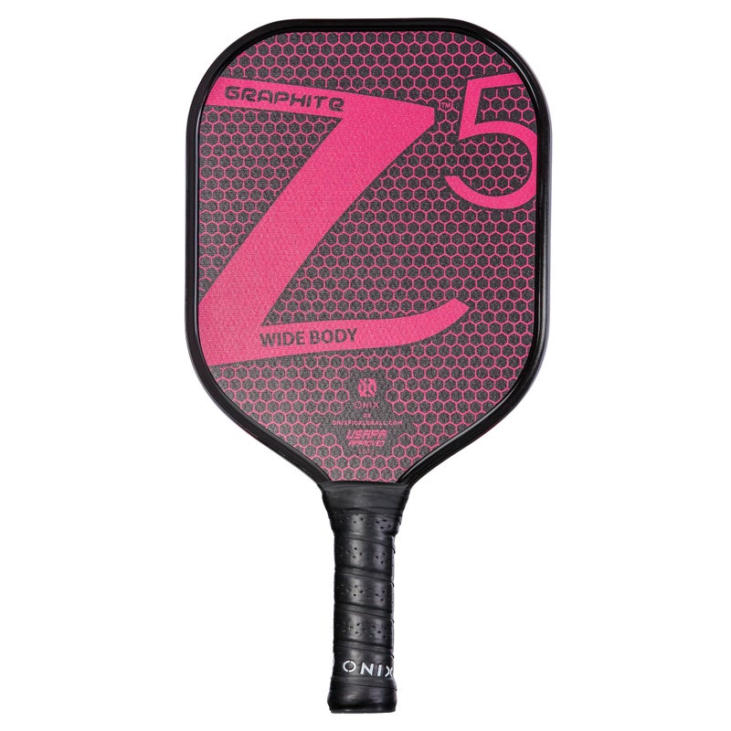 ONIX Graphite Z5 Pickleball Paddle (Graphite Carbon Fiber Face with Rough Texture Surface, Cushion Comfort Grip and Nomex Honeycomb Core for Touch, Control, and Power), Pink - Image 1